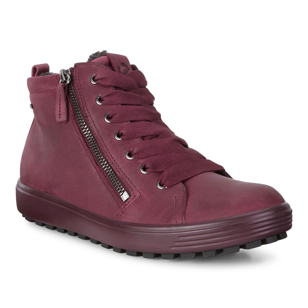 Womens Sneakers - ECCO Soft 7 Tred Gtx Hi - Burgundy - 9503WLMCH